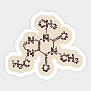 Caffeine Molecule Sticker